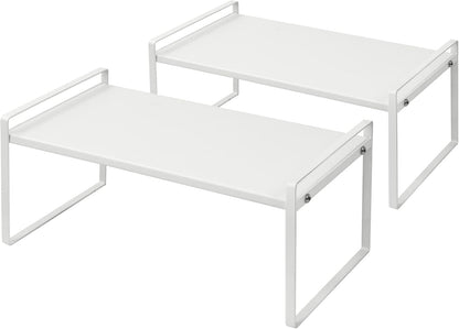 Nxconsu 2Pack Cabinet Shelves Stackable Shelf Organizer Rack Riser for Kitchen Cabinet Pantry