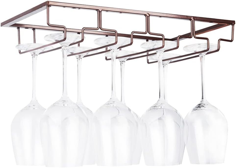 Wine Glass Rack Under Cabinet - Stemware Holder Metal Wine Glass Organizer Glasses Storage Hanger