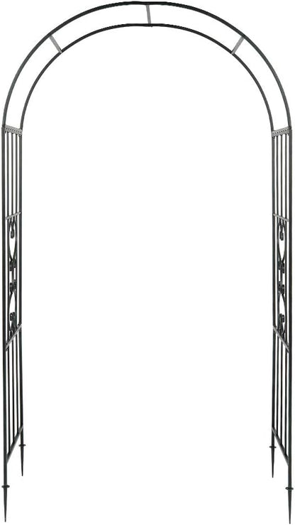 Outvita 7.3FT Garden Arch Arbor, Heavy Duty Metal Arbour Archway, Decorative Frame Stand Trellis