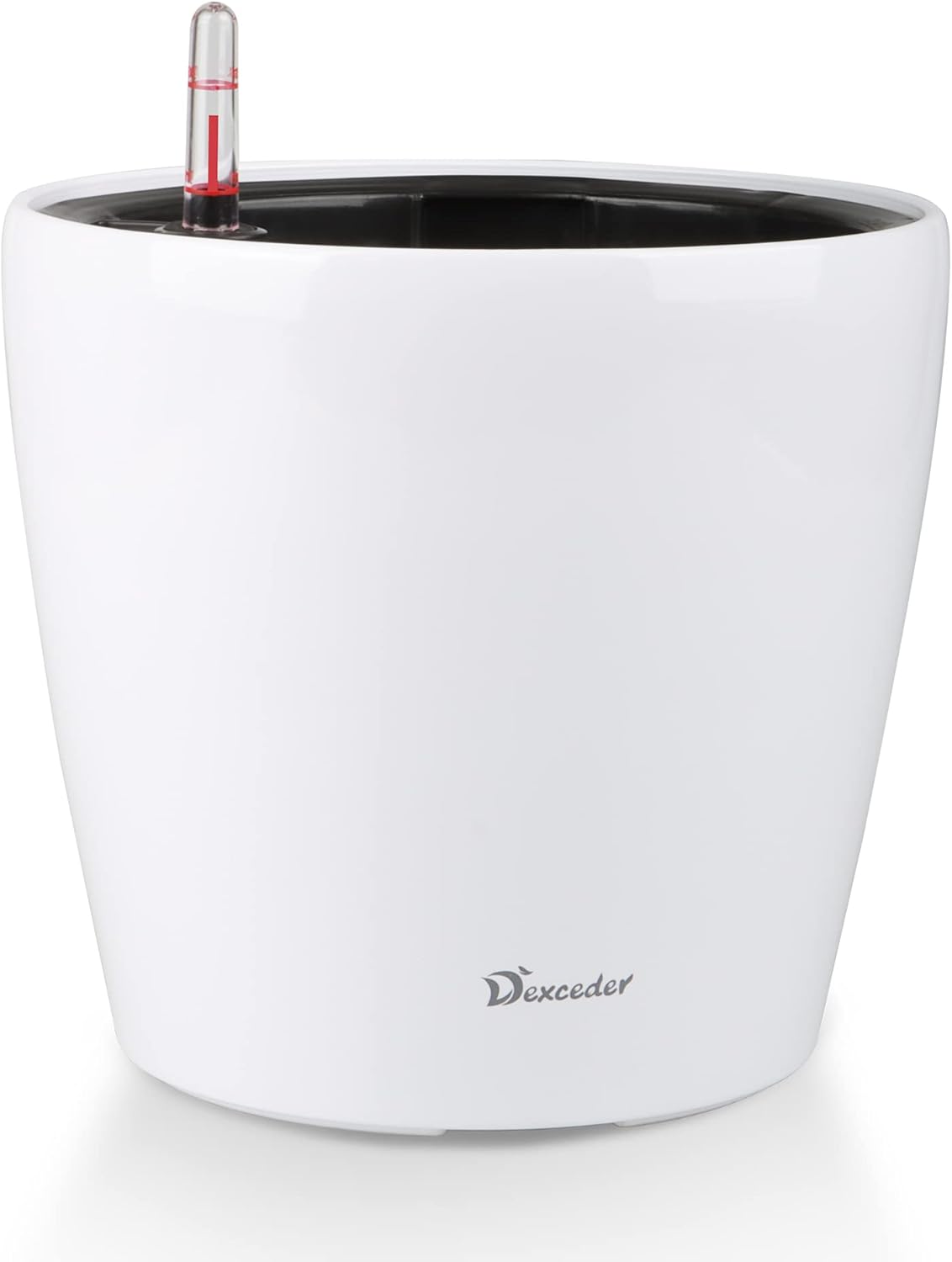 Dexceder 11x10 Inches High Gloss Self Watering Planter Indoor Outdoor, Inner Pot Design, Thickened