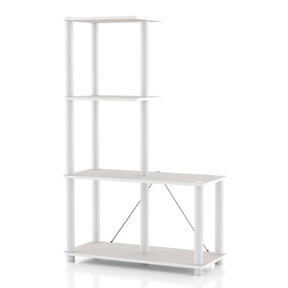 Homes: Inside + Out Apexa Modern 4-Cube Ladder Shelving Units, Collectibles Display Shelves, Easy