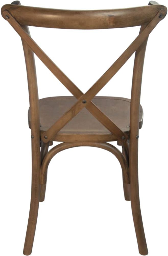 EMMA + OLIVER 2-Pack Light Brown X-Back Chair