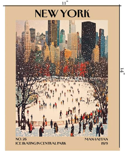 Retro Vintage New York Wall Art Print - 11x14 Unframed Poster - New York City Souvenirs, Cute
