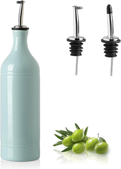 Sweejar Large Ceramic Olive Oil Dispenser Bottle, Opaque Oil Cruet Protects to Reduce Oxidation