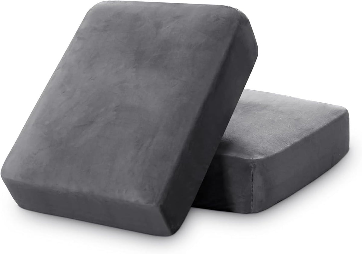 PrinceDeco Stretch Velvet Couch Cushion Covers for Individual Cushions Sofa Cushion Cover Seat
