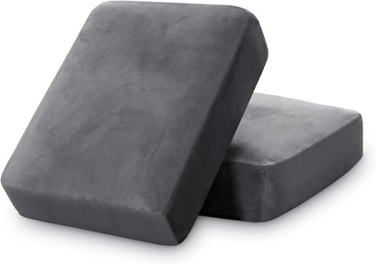 PrinceDeco Stretch Velvet Couch Cushion Covers for Individual Cushions Sofa Cushion Cover Seat