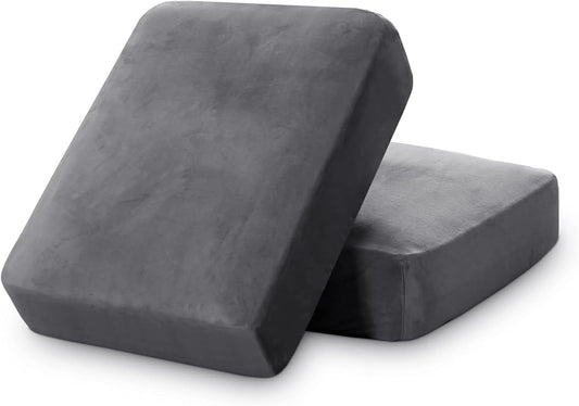 PrinceDeco Stretch Velvet Couch Cushion Covers for Individual Cushions Sofa Cushion Cover Seat