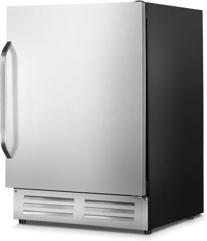 24 Inch Outdoor Beverage Refrigerator Cooler,Stainless Steel Wide Refrigerator for 210 Cans,Fit