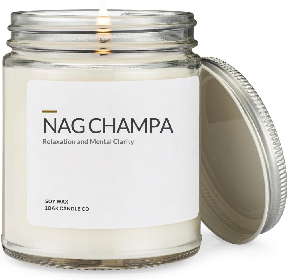 1OAK Soy Wax Scented Candles (Nag Champa) - Soy Candles for Home Scented - Long Burning Premium
