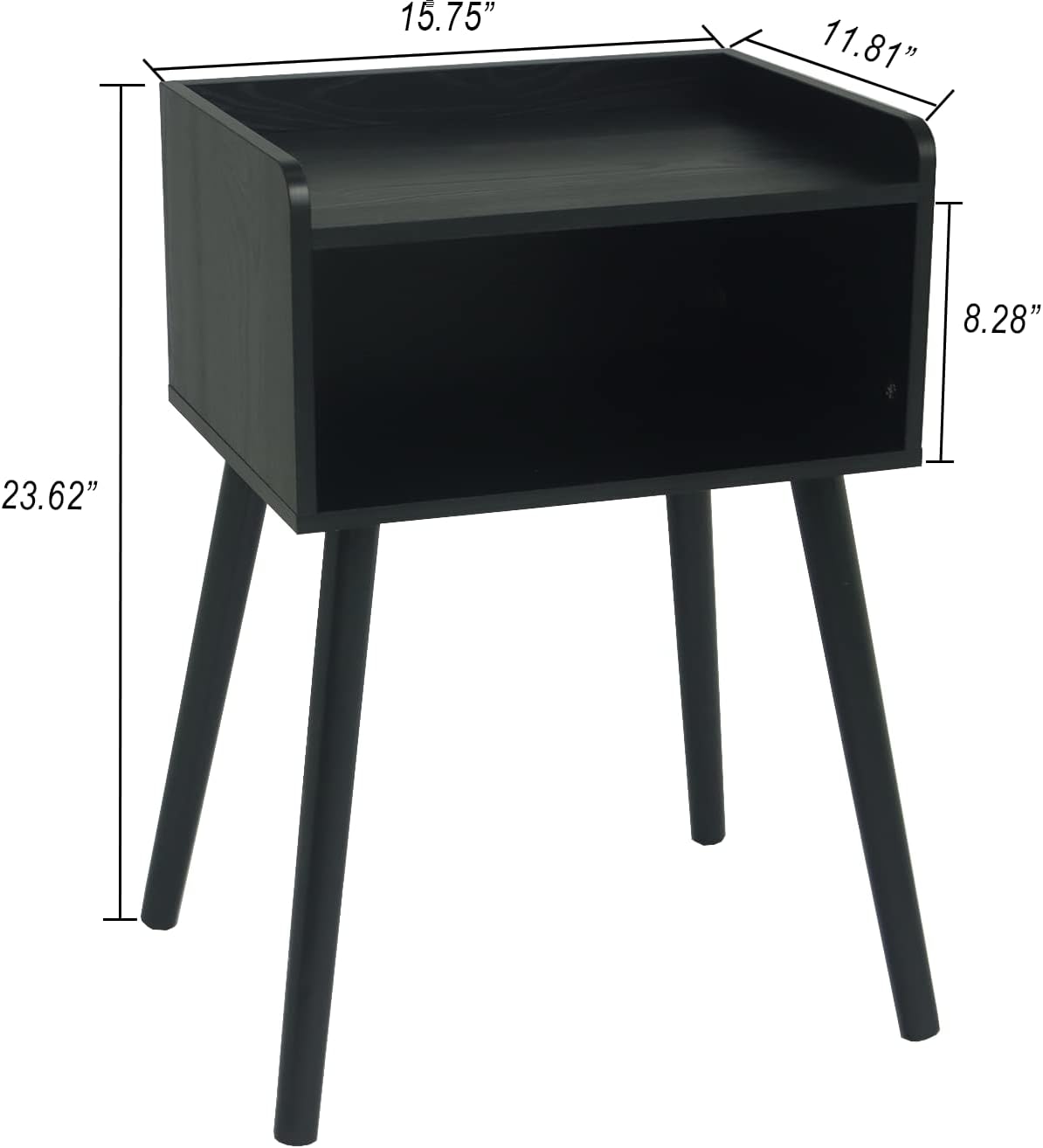 MaxSmeo Nightstand, Mid Century Modern Side Table Bedroom with Storage, Small End Bedside Table