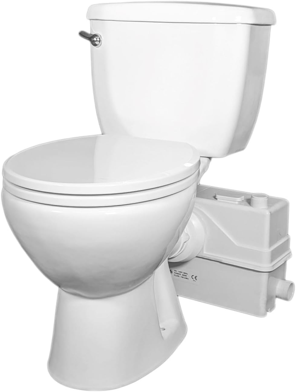 800W/1+HP American Round Macerating Toilet Kit with Macerator Pump for Basement Toilet System