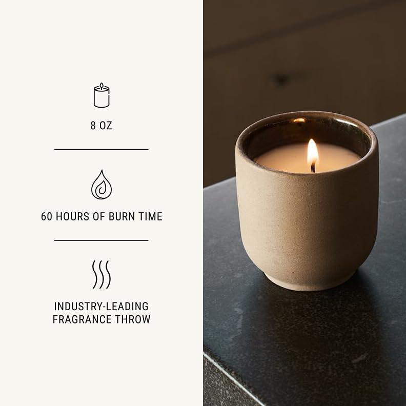 Homecourt Luxury Scented Candle, Mandarin Basile Scent, 60-Hour Burn Time, Soy Wax Blend, Organic