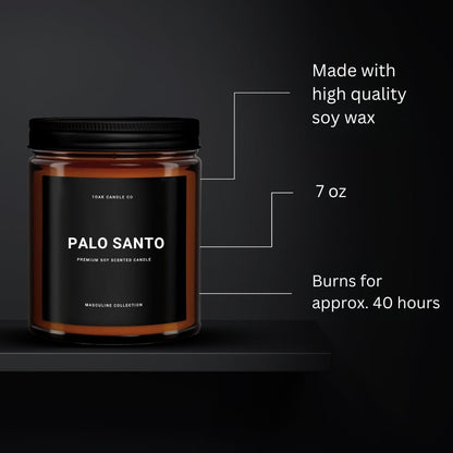 1OAK Scented Candles for Men - Palo Santo Candle - Mens Candles for Home - Masculine Candle - Long