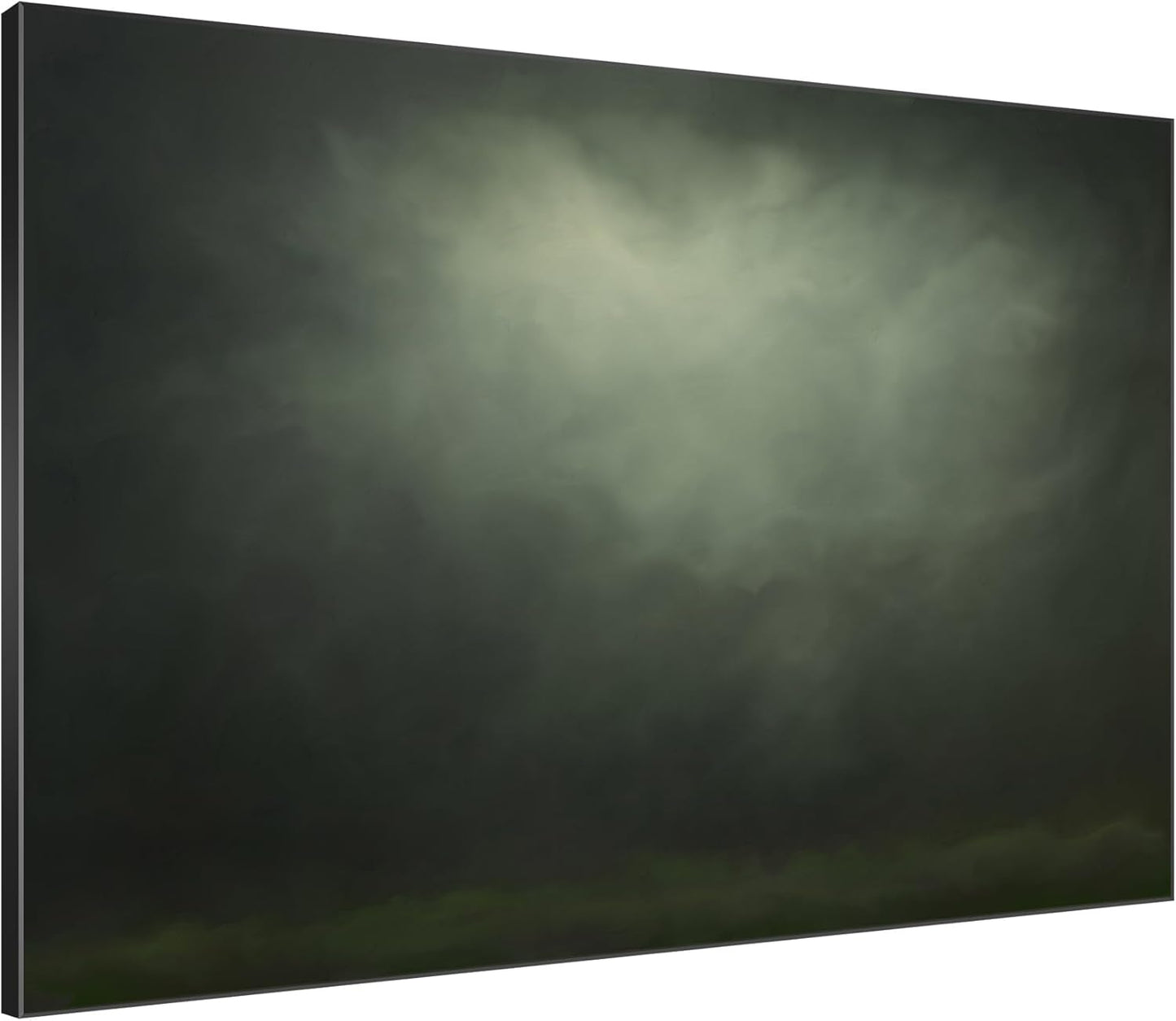 SIGNWIN 36"x46" Extra Large Framed Wall Art Moody Green Abstract Cloudscape, Minimalist Atmospheric