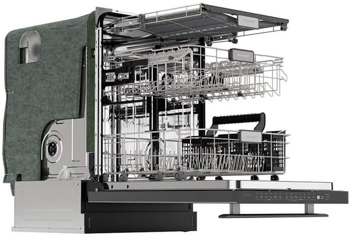 SHARP SDW6757ES Slide-In Dishwasher, Stainless Steel Finish, 24" Wide, Soil Sensors, Premium White