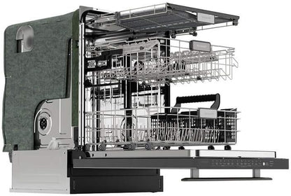 SHARP SDW6757ES Slide-In Dishwasher, Stainless Steel Finish, 24" Wide, Soil Sensors, Premium White