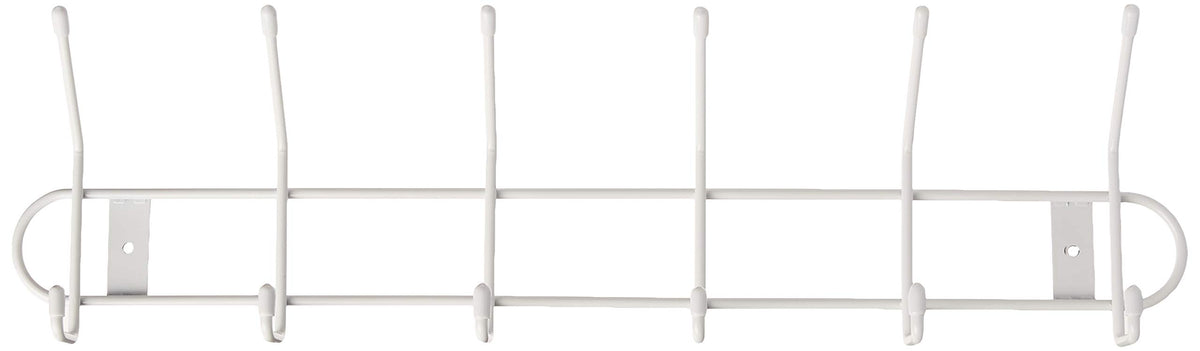 Spectrum 6 Hook Coat Rack Wall Mount for Entryway Closet Bathroom Garage, Sturdy Steel Wire Wall
