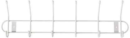 Spectrum 6 Hook Coat Rack Wall Mount for Entryway Closet Bathroom Garage, Sturdy Steel Wire Wall