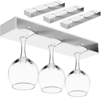4 Pack Wine Glass Holder,Wine Glass Rack Punch-free Under Cabinet Wine Glass Holder Hanging Plastic