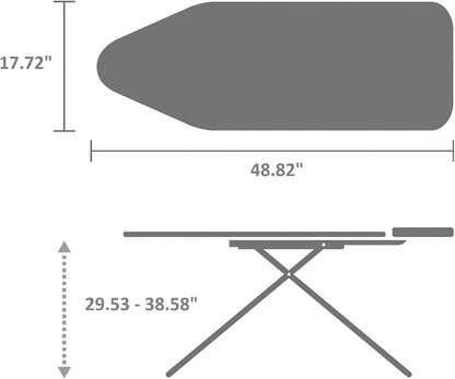 Brabantia - Ironing Board C - Extra Large Steam Unit Holder - Adjustable in Height - Non-Slip