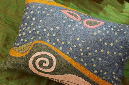 Lumbar Blue Klimt Throw Pillow Cover Art Nouveau Pillowcase Modern Couch Cushion Contemporary
