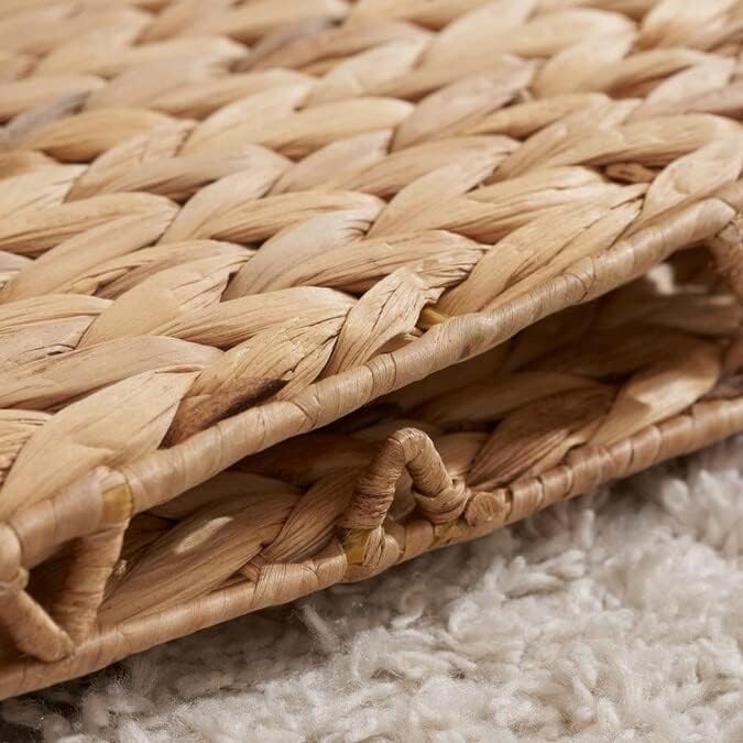 10.5 x 10.5 Storage Cubes – Water Hyacinth Wicker Baskets for Organizing, Wicker Storage Cubes