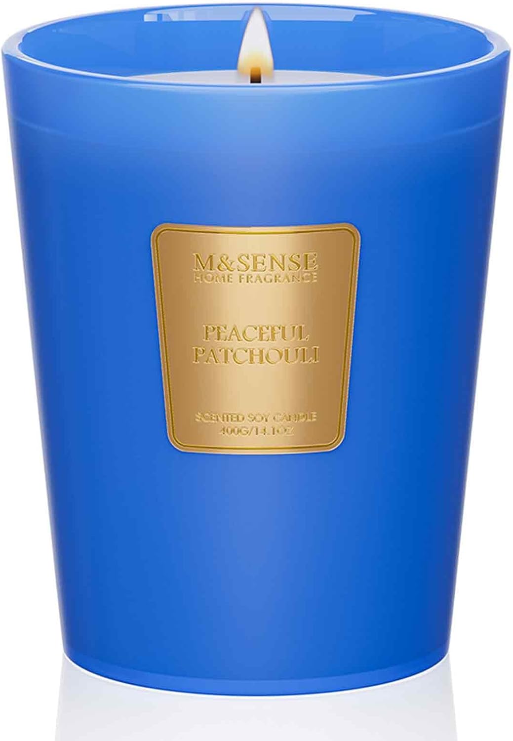 M&SENSE Peaceful Patchouli Scented Natural Soy Wax Candle, 14.1oz 60 Hours Long Lasting Slow