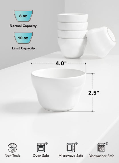 LE TAUCI Bouillon Cups 8 Ounce, Ice Cream Bowls, Small Bowls for Dessert Soup Chili Dipping Sauce