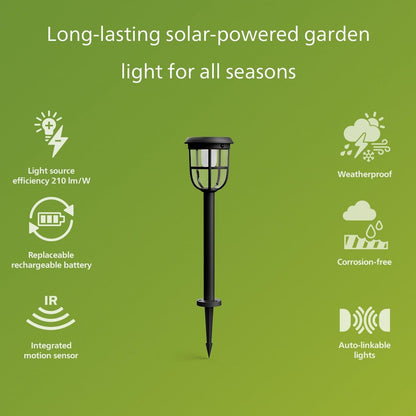 Philips Solar LED 1-Pack Ultra-Efficient Pathway Light - Radii, Automatically Linkable, Dusk to