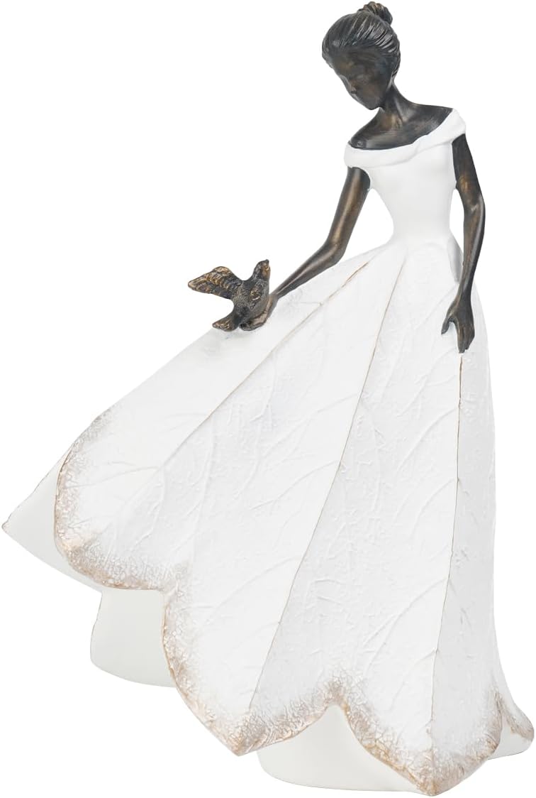 Guichifun Fairy Statue Collection Home Decoration - White Leaf Angel Girls Resin Living Room