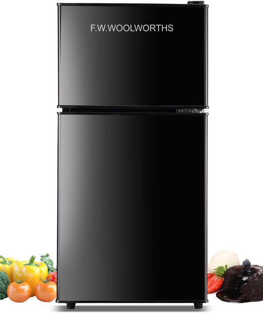 3.5 Cu.Ft Compact Refrigerator with Freezer, Mini Fridge with 2 Doors for Office, Kitchen, Dorm and