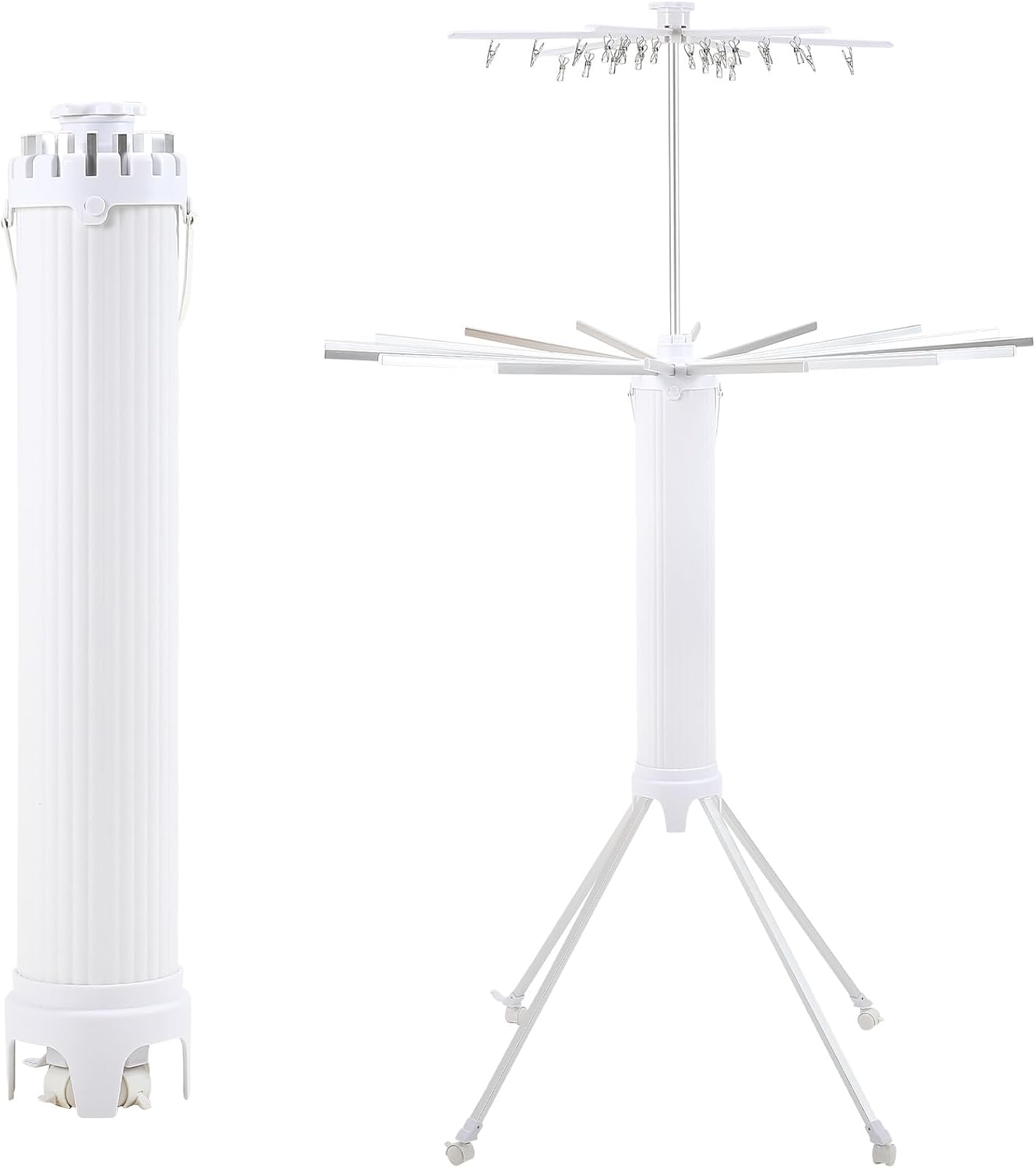4-Legged Clothes Drying Rack Foldable,2 Tier Portable and Collapsible Space Saving Laundry Drying
