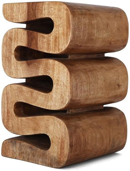 Rutledge & King Aspen Wood End Table - Unique Wooden Side Table - Mid Century Side Table - Saur