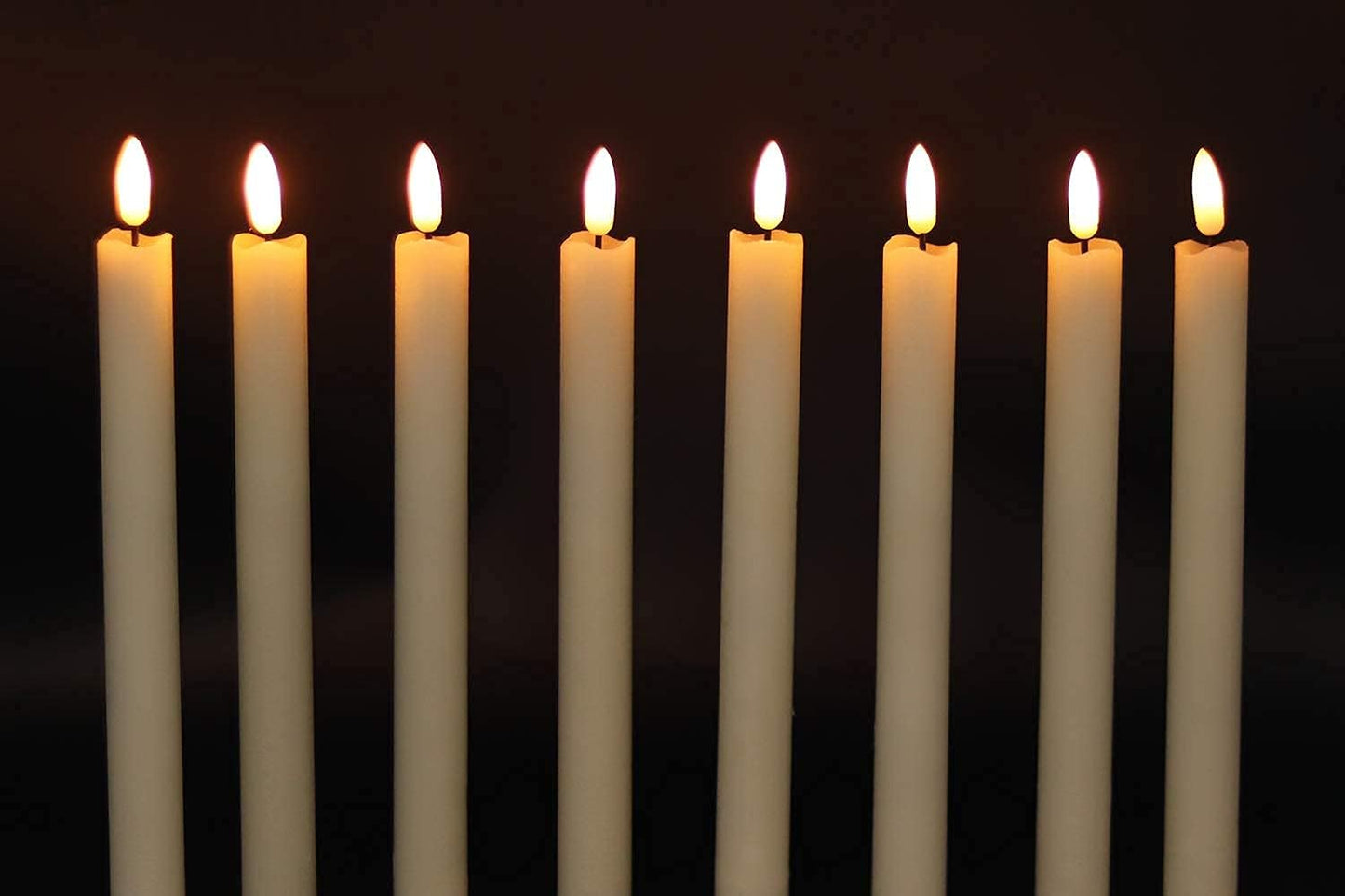 GenSwin Flameless Ivory Taper Candles Flickering with 10-Key Remote, Battery Operated Led Warm 3D