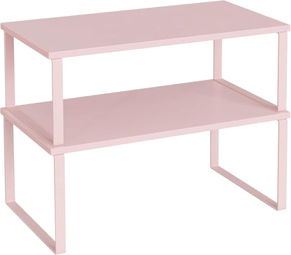 SONGMICS Cabinet Organizer Shelf, Set of 2 Kitchen Counter Shelves, Kitchen Storage, Spice Rack