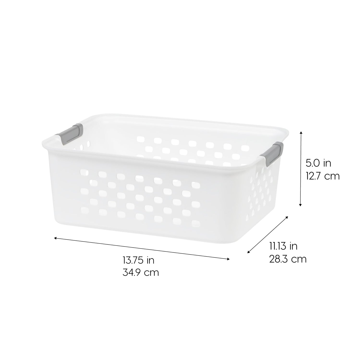IRIS USA 6-Pack, Small Plastic Storage Basket, White