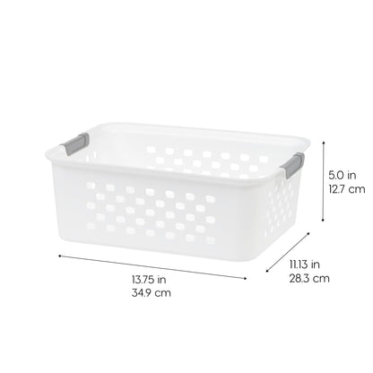 IRIS USA 6-Pack, Small Plastic Storage Basket, White
