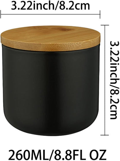 Ceramic Food Storage Jar Canister Modern Design Food Canisters with Airtight Seal Bamboo Lid, Loose