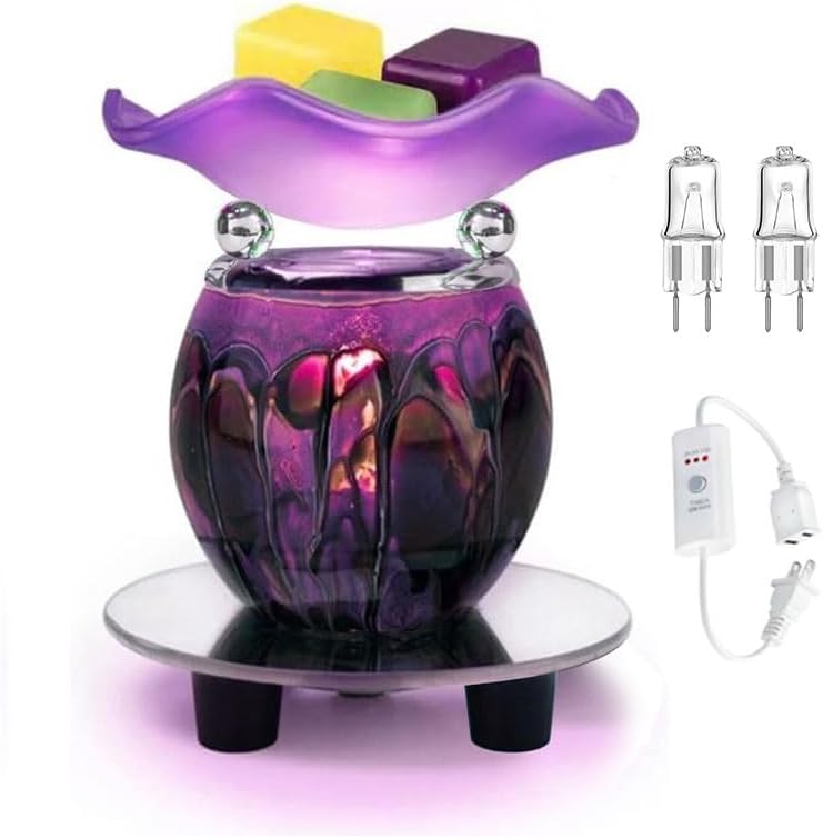 HUNANBANG 3 in 1 Electric Oil Warmer Scented Wax Warmer with with Auto Off Timer Candle Wax Melt
