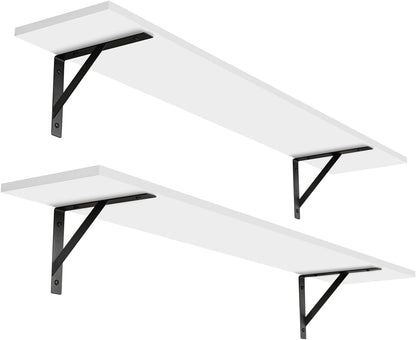 DINZI LVJ Long Wall Shelves, 39.4Inch Wall Mounted Shelves Set of 2, Easy-to-Install, Wall Storage