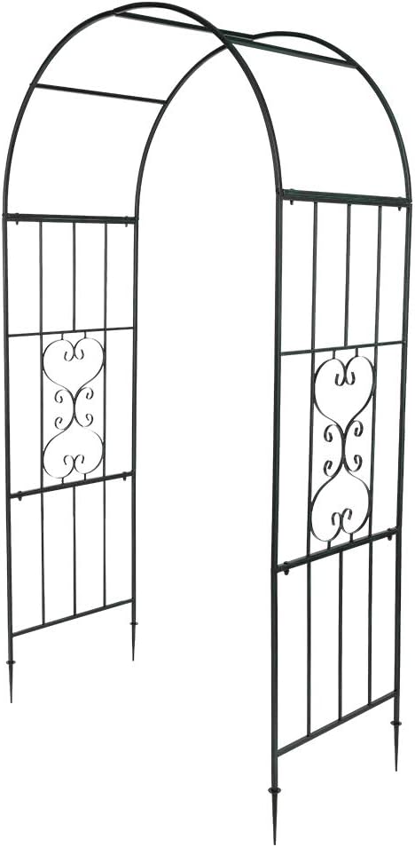 Outvita 7.3FT Garden Arch Arbor, Heavy Duty Metal Arbour Archway, Decorative Frame Stand Trellis