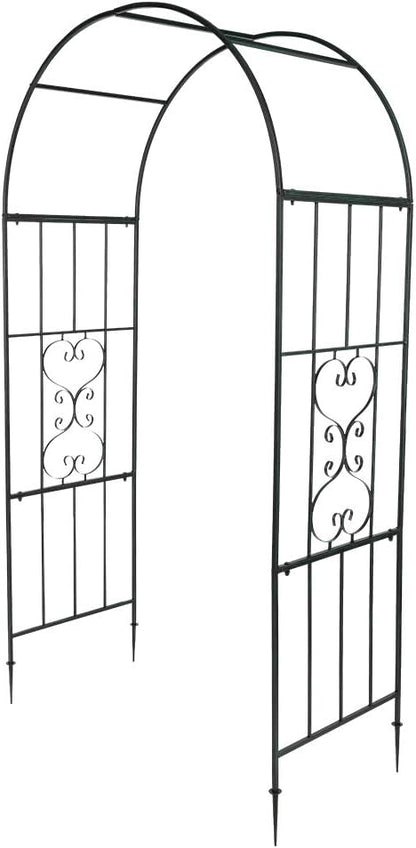 Outvita 7.3FT Garden Arch Arbor, Heavy Duty Metal Arbour Archway, Decorative Frame Stand Trellis