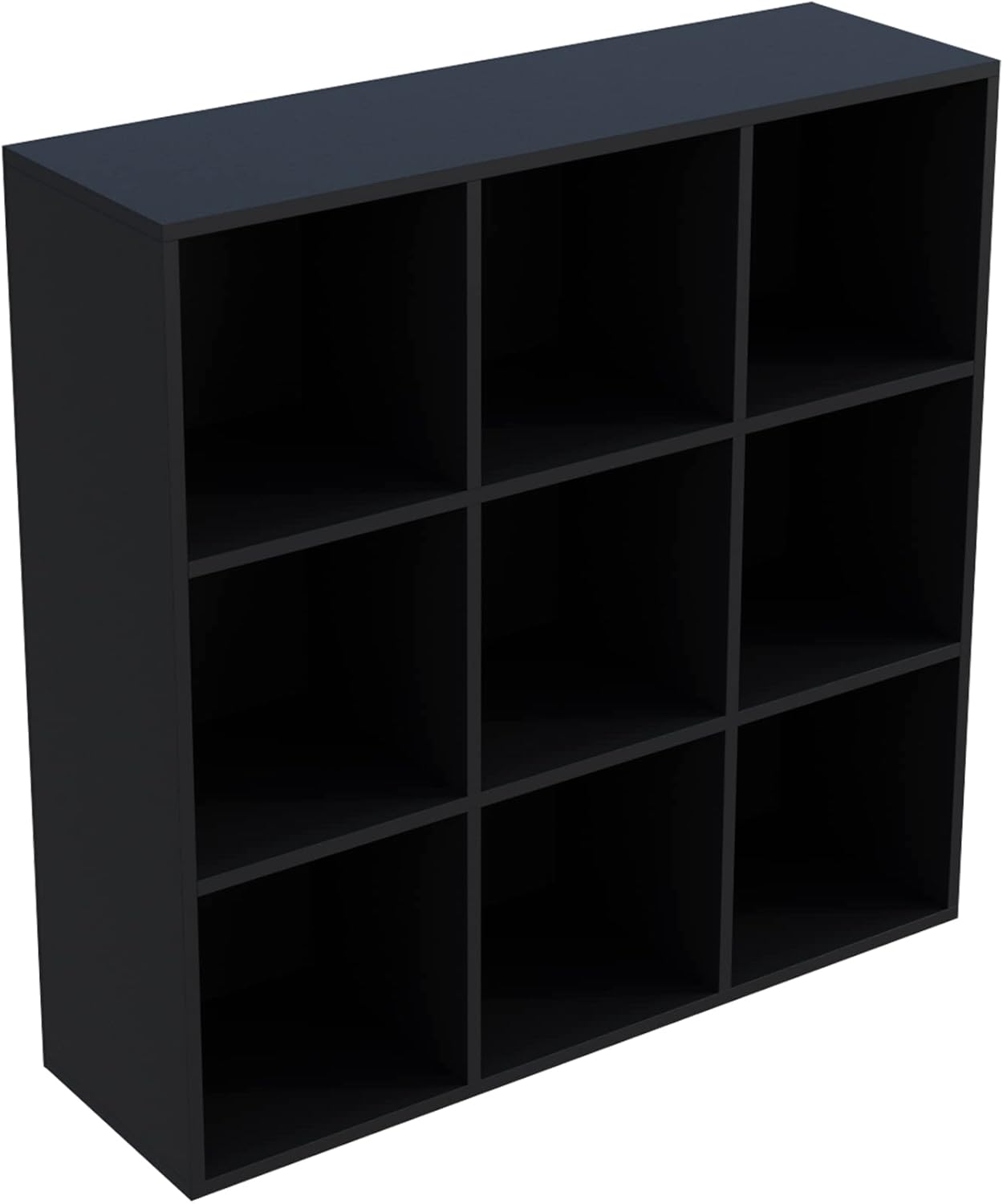 9-Cube Storage Shelf Bookcase - Wooden 3-Tier Free Standing Open Bookshelf for Home and Office