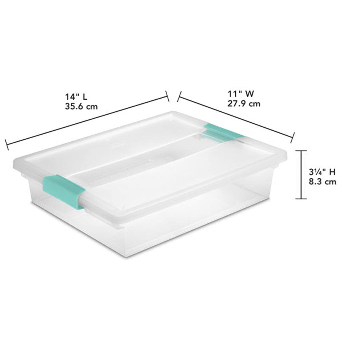 Sterilite Clip Box, Stackable Clear Plastic Bins- Large, 6-Pack
