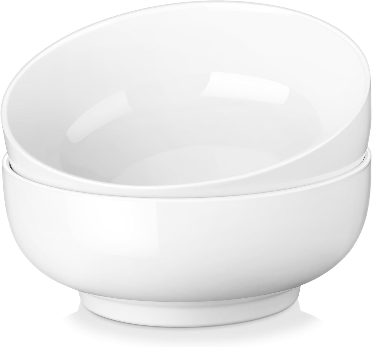 MALACASA Large Serving Bowls - 60 OZ (8") Salad Bowls Set of 2, White Mixing Bowls for Kitchen