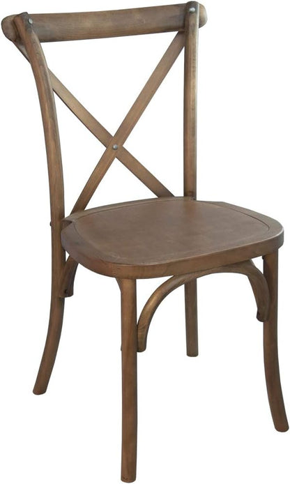 EMMA + OLIVER 2-Pack Light Brown X-Back Chair