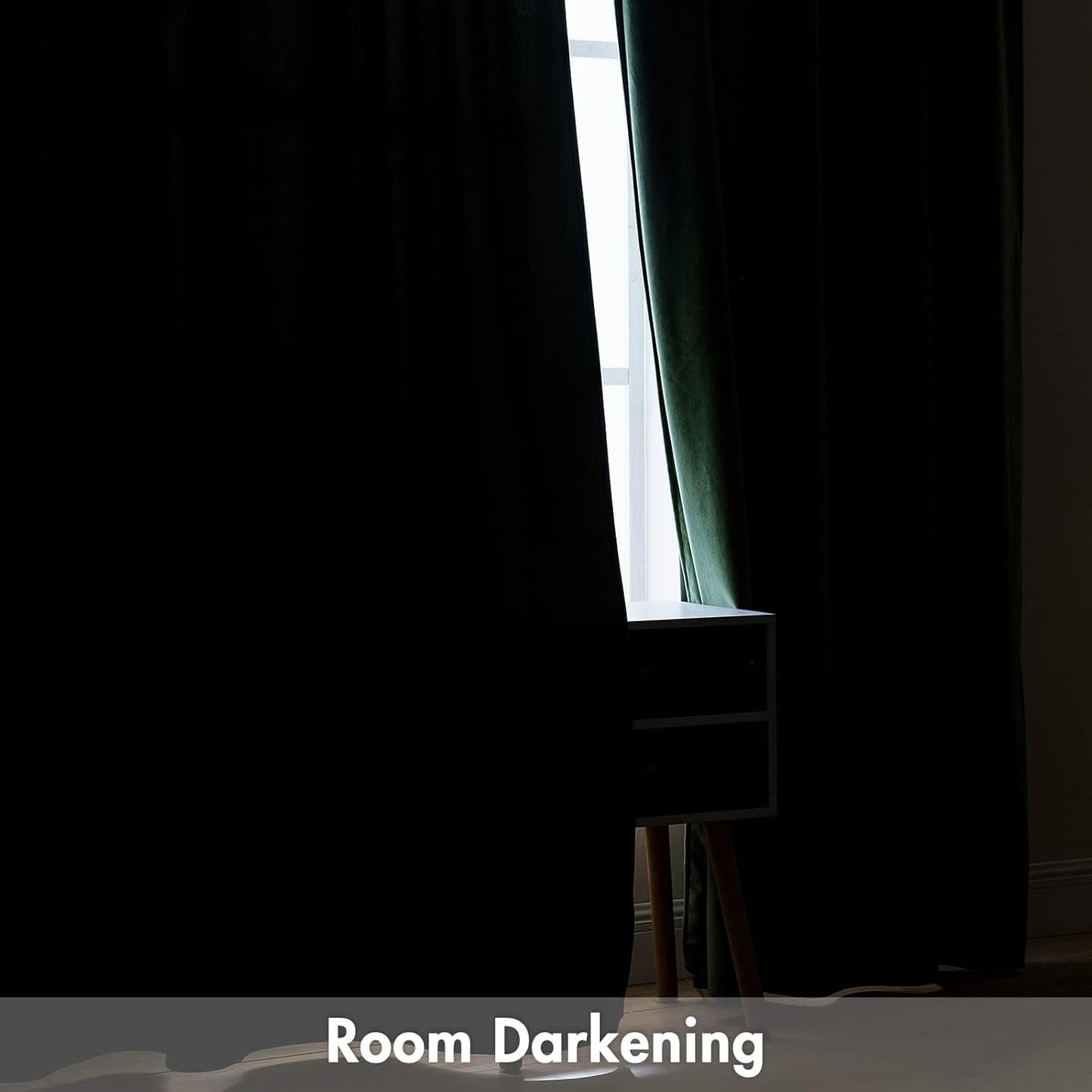 MIULEE Olive Green Velvet Curtains Thermal Insulated Blackout Curtain Drapes for Bedroom Living
