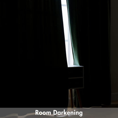 MIULEE Olive Green Velvet Curtains Thermal Insulated Blackout Curtain Drapes for Bedroom Living