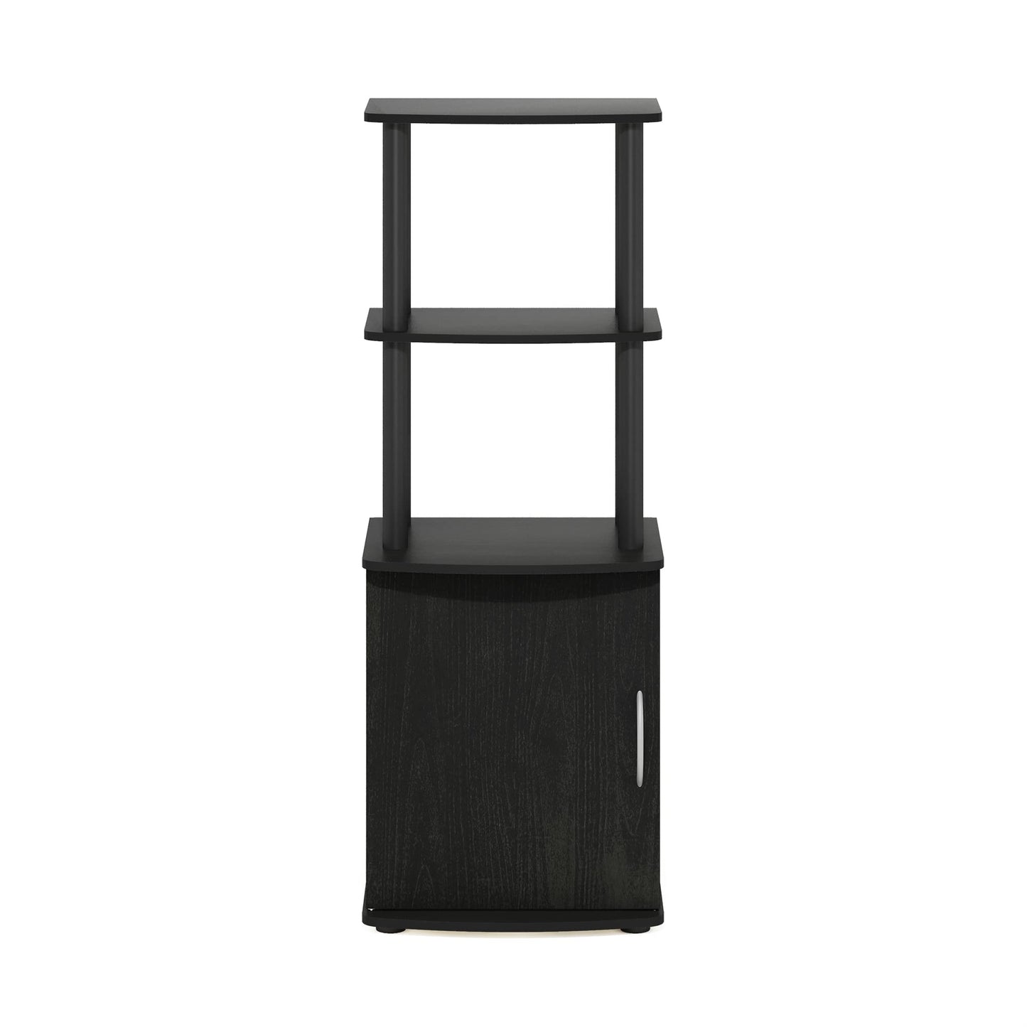 Furinno Turn-N-Tube Tall TV Entertainment Side Table Display Rack with Storage Cabinet, 2-Tier