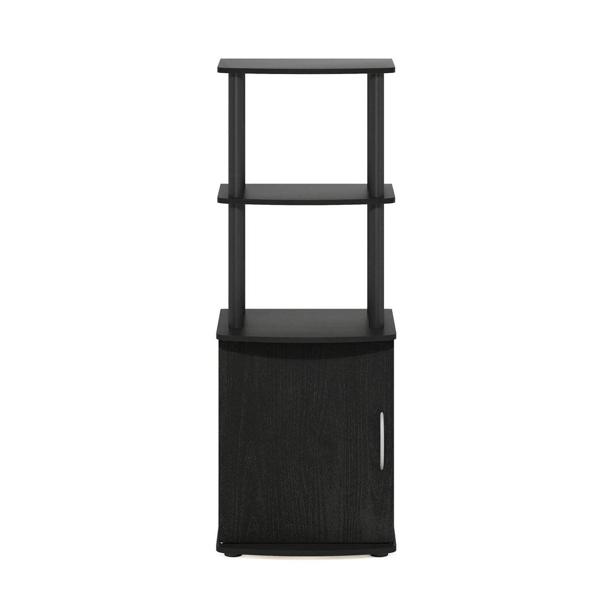 Furinno Turn-N-Tube Tall TV Entertainment Side Table Display Rack with Storage Cabinet, 2-Tier